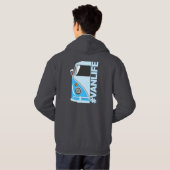 Het busje Life. Kamperen en surfen. Unisex Hoodie (Achterkant volledig)