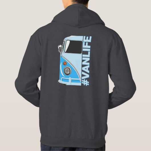 Het busje Life. Kamperen en surfen. Unisex Hoodie (Achterkant)