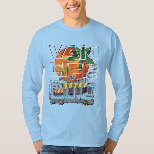 Het busje Life. Lange mouw T-shirt (Voorkant)