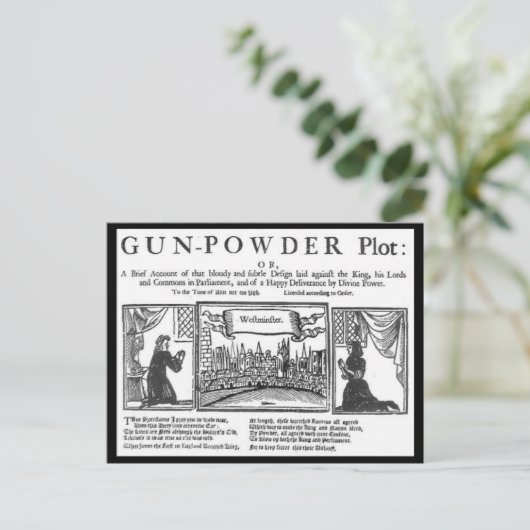 Het buskruitcomplot van Guy Fawkes Briefkaart (Staand voorkant)