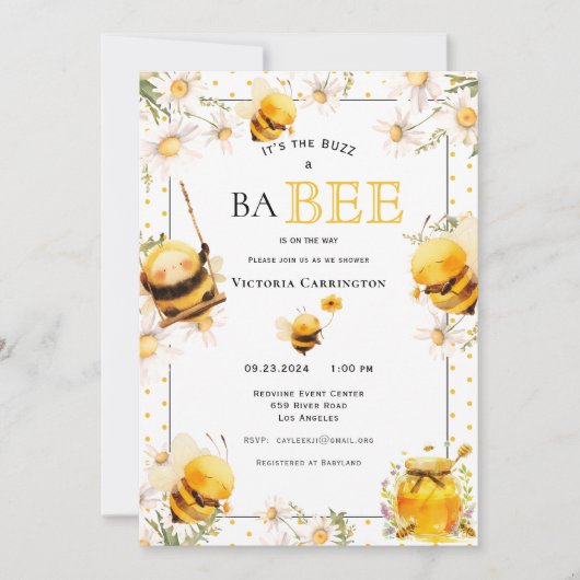 Het Buzz Bumble Bee Baby shower Kaart (Voorkant)