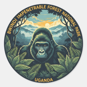 Het Bwindi Impenetrable National Park in Oeganda Ronde Sticker