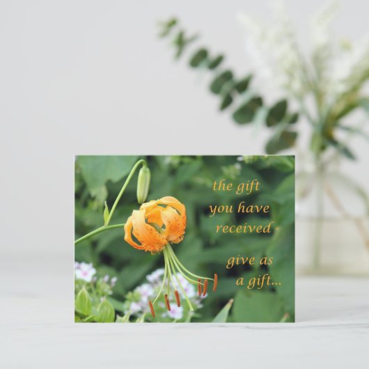 Het cadeau dat je hebt ontvangen briefkaart (Staand voorkant)