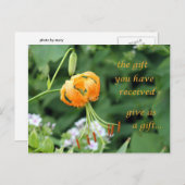 Het cadeau dat je hebt ontvangen briefkaart (Voorkant / Achterkant)