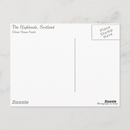 Het Cadeau en het verleden, de Hooglanden ~ Scotl. Briefkaart (Achterkant)