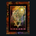 Het cadeau poster<br><div class="desc">poster print van ster van david en menorah</div>