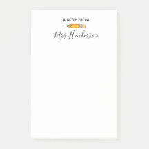 Het cadeau van de leraar geeft een potlood briefpa