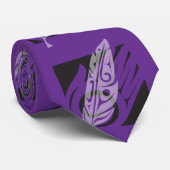 Het cadeautje - Paars en zwart Stropdas (Opgerold)