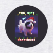 Het cadeautje van geluk puppy 25 december kerstmis labels (Design 1)