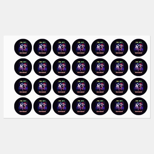 Het cadeautje van geluk puppy 25 december kerstmis labels (Vel)