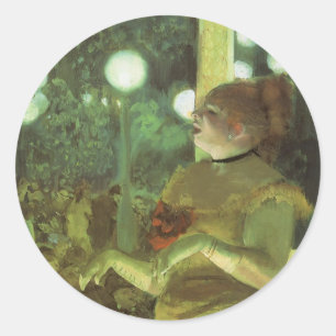 Het Cafe Concert van Edgar Degas, Vintage Fine Art Ronde Sticker