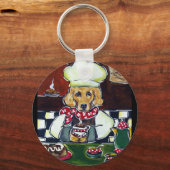 Het Cafe Golden Retriever Sleutelhanger (Voorkant)