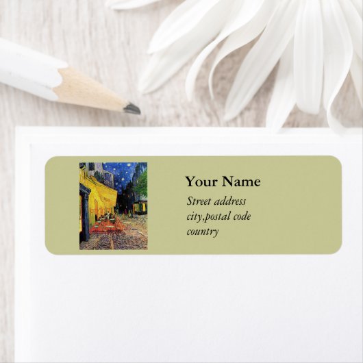 het café terrace in het forum, Arles... Etiket (Insitu)