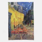 het café terrace in het forum, Arles... Theedoek (Verticaal)