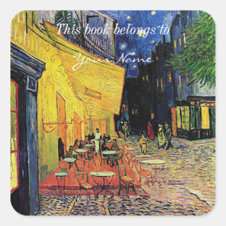 het café terrace in het forum, Arles... Vierkante Sticker