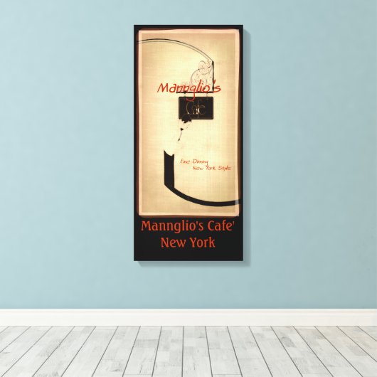 Het café van Manglio Canvas Afdruk (Insitu (Houten vloer))