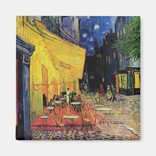 Het caféterras op de place du forum, Arles, op Magneet (Voorkant)