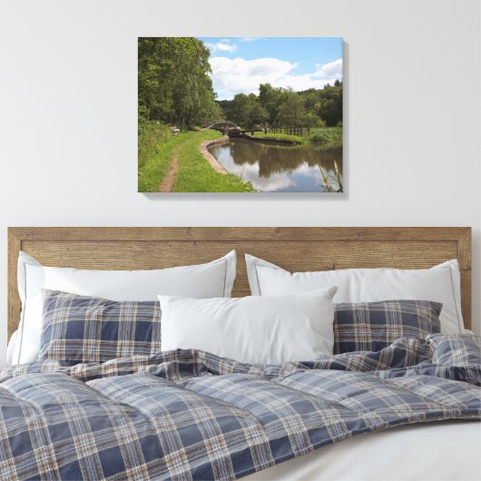 Het Caldon Canal Cheddleton Staffordshire Canvas Afdruk (Insitu (Slaapkamer))