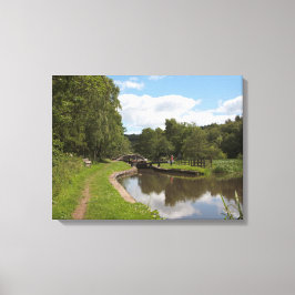 Het Caldon Canal Cheddleton Staffordshire Canvas Afdruk