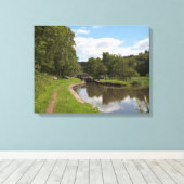 Het Caldon Canal Cheddleton Staffordshire Canvas Afdruk (Insitu (Houten vloer))