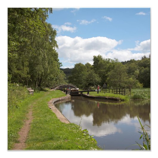 Het Caldon Canal Cheddleton Staffordshire Foto Afdruk (Voorkant)