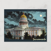 Het California State Capitol Moonlight Briefkaart (Voorkant)