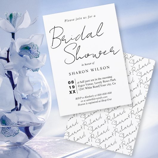 Het calligrafische zwarte en witte Vrijgezellenfee Kaart