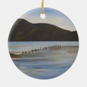 Het Calm Water van de Landschapskunst van Akyaka Keramisch Ornament (Achterkant)