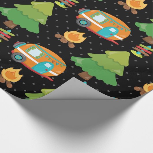Het Camp van de zomer - kies uw achtergrondkleur Cadeaupapier (Hoek)