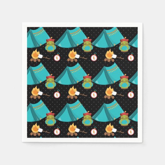 Het Camp van de zomer - kies uw achtergrondkleur Servet (Voorkant)