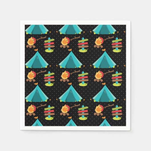 Het Camp van de zomer - kies uw achtergrondkleur Servet (Voorkant)