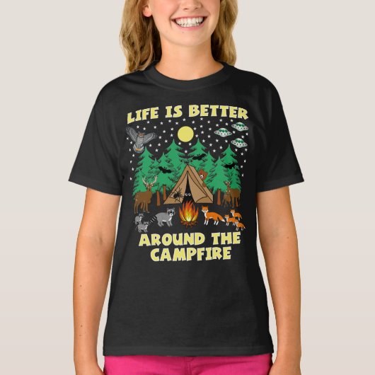 HET CAMPING-LEVEN IS BETER, grappige Camping met C T-shirt (Voorkant)