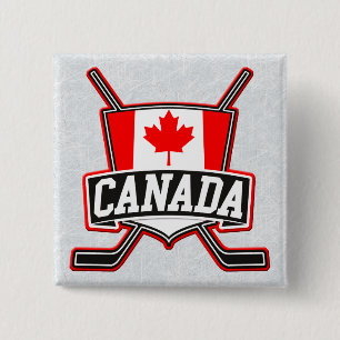 Het Canadese Kenteken van het Logo van het Hockey Vierkante Button 5,1 Cm