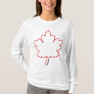 Het Canadese volkslied in een esdoornblad T-shirt