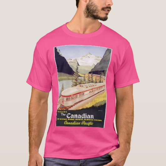 Het Canadian Retro Train Poster T-shirt (Voorkant)