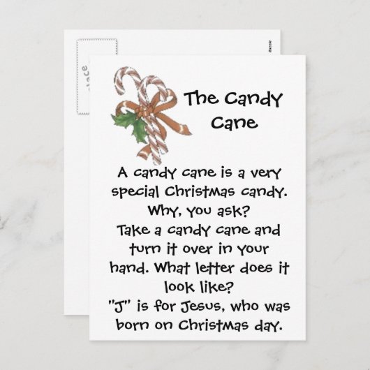 Het Candy Cane briefkaart (Voorkant / Achterkant)