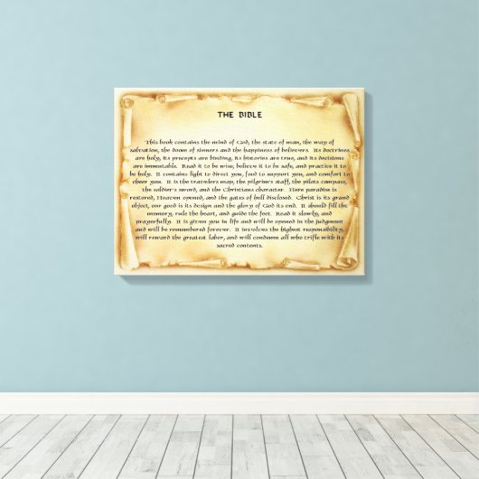 Het canvas van de Rol van de Bijbel Afdruk (Insitu (Houten vloer))