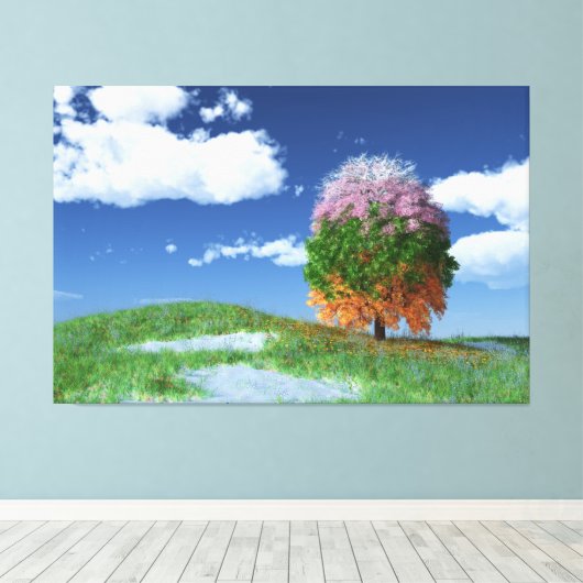 Het canvas van de Seizoenboom drukt (Insitu (Houten vloer))