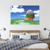 Het canvas van de Seizoenboom drukt (Insitu (Slaapkamer))
