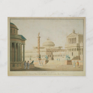 Het Capitol, het vastgestelde ontwerp voor 'Titus' Briefkaart