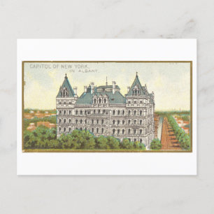 Het Capitool in Albany, New York, Vintage Briefkaart