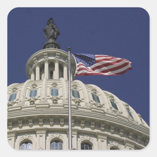 Het Capitool in de Verenigde Staten, Washington, D Vierkante Sticker (Voorkant)