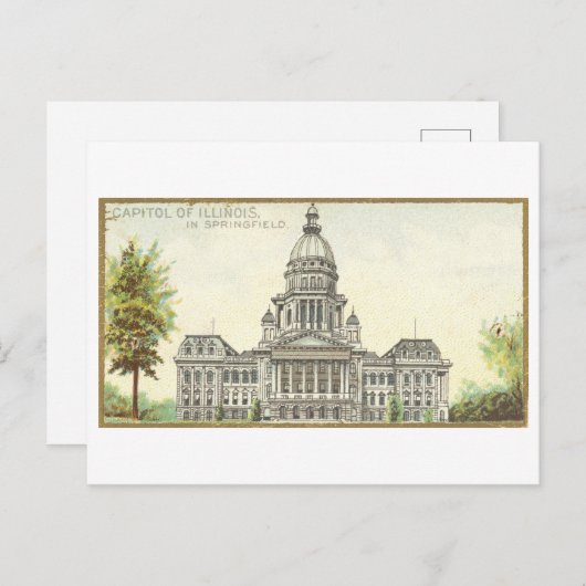 Het Capitool in Springfield, Illinois Briefkaart (Voorkant / Achterkant)