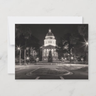 Het Capitool van Californië bij nacht Briefkaart