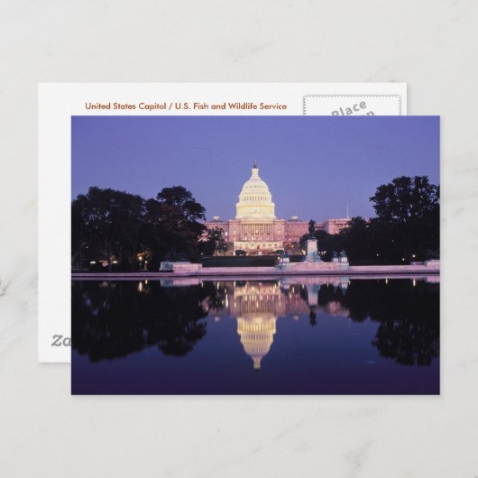 Het Capitool van de Verenigde Staten, Washington D Briefkaart (Voorkant / Achterkant)