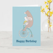 Het capricieuze Konijntje en draagt Gelukkige Kaart (Gele Bloem)