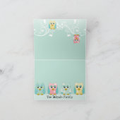 Het capricieuze Leuke Baby van de Uilen van de Uil Bedankkaart (Binnen)