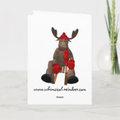Het Capricieuze Rendier van de langlaufski Feestdagen Kaart (Achterkant)
