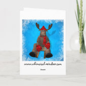Het Capricieuze Rendier van Sledding Feestdagen Kaart (Achterkant)