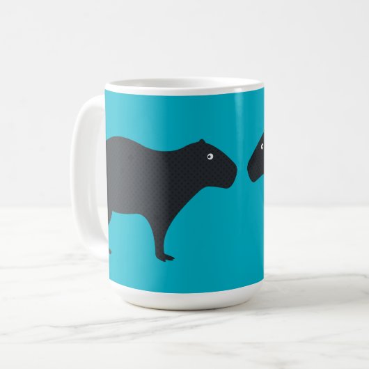 Het Capybara kijkt naar Mok (Voorkant links)